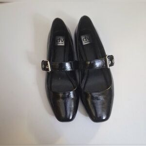 DV Dolce Vita Black Mellie Buckle Strap Mary Jane Ballet Flats